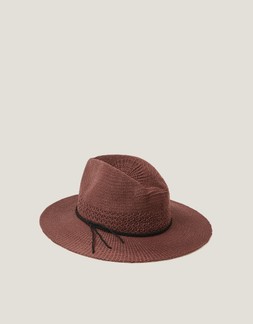 Nene Woven Fedora Sun Hat Brown