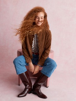 Isla Faux Suede Jacket Brown