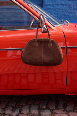 Cate Suede Bowler Bag