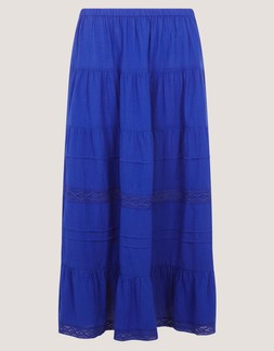 Maria Tiered Maxi Skirt Blue