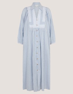 Callie Stripe Midi Shirt Dress Blue