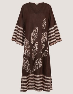 Aurora Printed Midi Beach Dress Brown