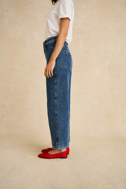 Hallie Regular Crop Wide Leg Jeans Blue
