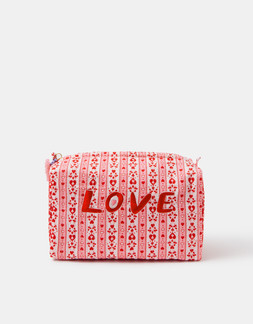 Heart Print Wash Bag