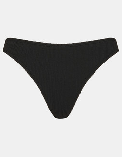 Crinkle Textured Bikini Bottoms Black