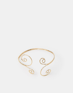 Swirl Metal Arm Cuff Gold