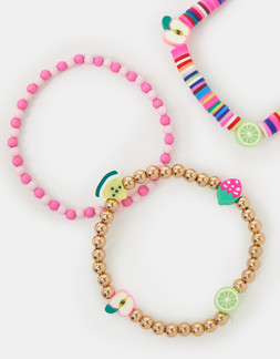 3-Pack Girls Fruit Bead Bracelets