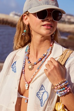 Frosted Fish Beaded Necklace