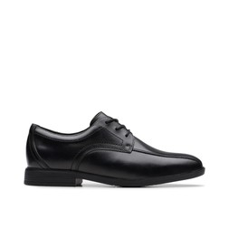 Clarks Youth Jonwin Loop Leather Shoe - Black €58 at Very.ie