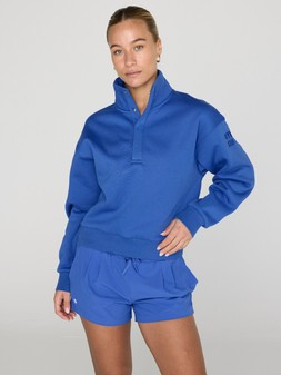 Gym + Coffee Womens Training Urban Snap Collar Sweatshirt - Blue €80 at Very.ie