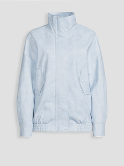 Michelle Keegan Faux Leather Bomber Jacket - Blue €80 at Very.ie