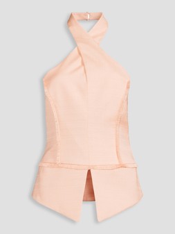 Michelle Keegan Seam Detail Halter Waistcoat Top - Peach €42 at Very.ie