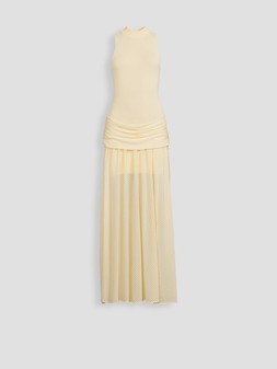 Michelle Keegan Sheer Hem Polka Maxi Dress - Yellow €90 at Very.ie