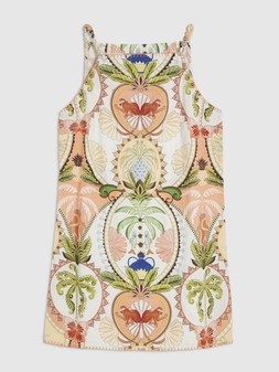 River Island Palm Print Shift Dress - Blue €55 at Very.ie