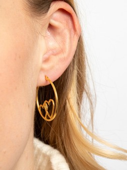 The Love Collection Gold Plated Sterling Silver Heart Outline Creole Hoops €31 at Very.ie