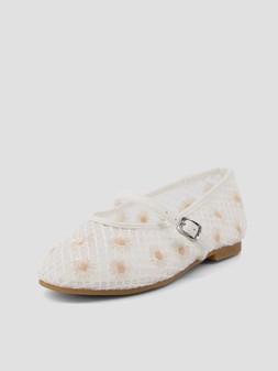 The Very Collection Embroidered Daisy Mesh Flats - White From €22 at Very.ie