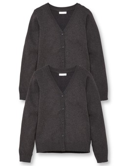 The Very Collection Girls 2 Pack School Cardigans - Charcoal €18 at Very.ie