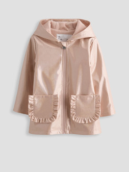 The Very Collection Girls Glitter Rainmac With Frill Pockets - Light Pink From €30 at Very.ie