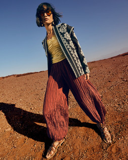 The Very Collection Jacket €70, Top €15, Trousers €45, Sandals €34, Sunglasses €207 by Very.ie