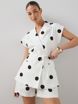 The Very Collection Self Belt Polka Jacket €50, Shorts €38