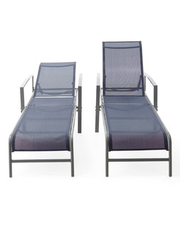 The Very Collection Set 2 Adjustable Loungers- Navy €189 at Very.ie
