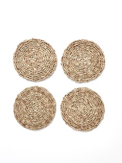 The Very Collection Set Of 4 Round Dark Seagrass Coasters €9.99 at Very.ie