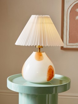 The Very Collection Spotted Glass Table Lamp With Pleated Shade €71.99, Heva Side Table in Minty Green - FSC® Certified €105 at Very.ie