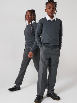The Very Collection Unisex 2 Pack V-Neck School Jumper - Charcoal €15 at Very.ie