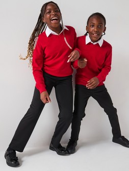 The Very Collection Unisex 2 Pack V-Neck School Jumper - Red €18 at Very.ie