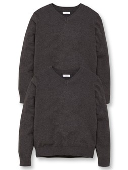 The Very Collection Unisex 2 Pack V-Neck School Jumper - Charcoal €15 at Very.ie