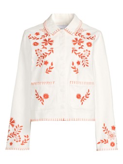 The Very Collection White Embroidered Denim Jacket €63 at Very.ie