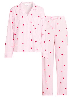 The Very Collection Woven Printed Heart Stripe Revere Pj Set €35 at Very.ie
