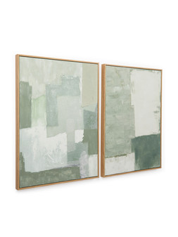 Michelle Keegan Home Set of 2 MK Abstract Hand Paint Capped Canvas 60x80cm - FSC Certified €109.99 at Very.ie