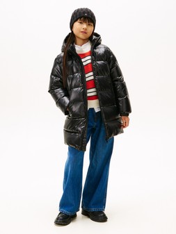 Tommy Hilfiger Girls Essential Long Down Jacket - Black €160 at Very.ie