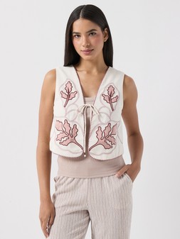Vero Moda Vmjamila Embroidered Waistcoat - Cream €45 at Very.ie