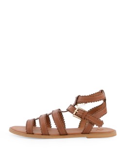 The Very Collection Real Leather Scalloped Gladiator Sandals - Brown €34 at Very.ie