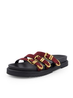 The Very Collection Strappy Buckle Footbed Slider Sandal - Burgundy €40 at Very.ie
