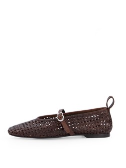 The Very Collection Square Toe Weave Ballet Flat - Chocolate €28 at Very.ie
