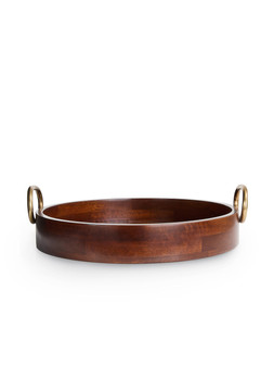 Very Home Dark Walnut Tray with Brass Handles £35