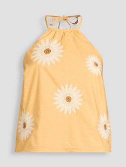 Michelle Keegan Embroidered Halter Top - Yellow - £30