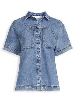 Michelle Keegan Relaxed Denim Shirt - Midwash £45