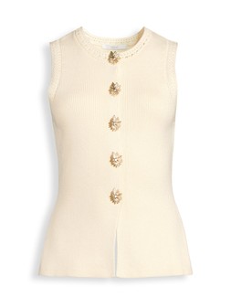 Michelle Keegan Waistcoat with Statement Buttons - Cream - £40