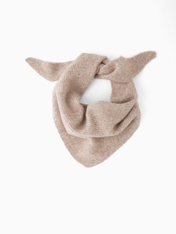 The Very Collection Knitted Ribbed Triangle Scarf With Wool - Beige £12