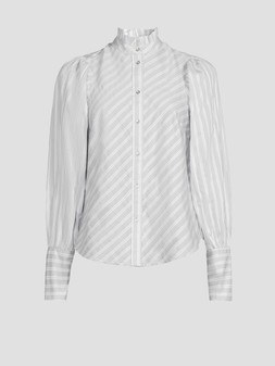 WJGPW The Very Collection Stripe High Neck Frill Detail Shirt £28