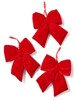 WJHTF The Very Collection Red Bow Tree Pick Baubles £18 (set of 3)