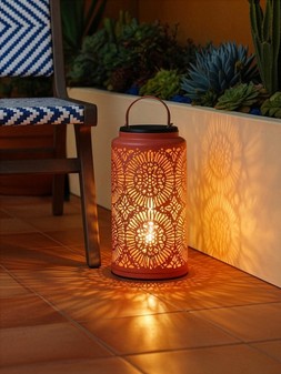 WRF1U The Very Collection 32cm Mesh Solar Lantern with USB Charge- Clay £30 (2)