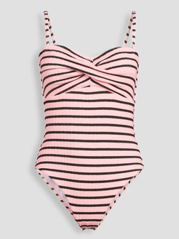 WRMH7 The Very Collection Twist Stripe Crinkle Bandeau Swimsuit £30