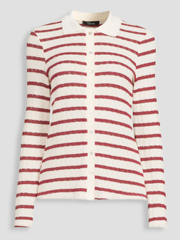 WSI9I The Very Collection Stripe Crochet Button Up Shirt Co-ord £28