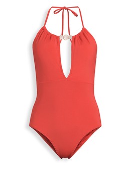 WTKFV The Very Collection Plunge Bead Trim Halter Swimsuit £28