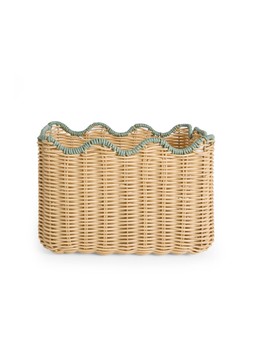 WYT28 The Very Collection Rectangle Scallop Rattan Basket £18